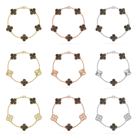 [Kaelin Vow] CLOVER 5 MOTIF GRAY MOP BRACELET COLLECTION