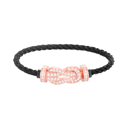 [Kaelin Vow]CHANCE GROSSES 8-ZAHLIGES ARMBAND MIT SCHNALLE, VOLLBESATZ MIT DIAMANTEN, ROSÉGOLD