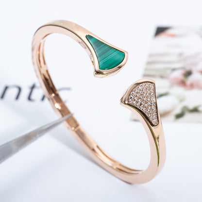 [Kaelin Vow]DREAM BRACELET OPEN MALACHITE PINK GOLD
