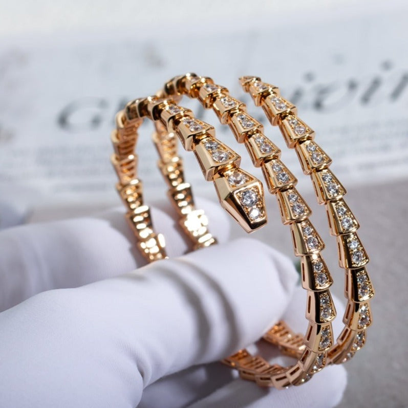 [Kaelin Vow]SERPENTI BRACELET PINK GOLD DIAMOND DOUBLE ROW