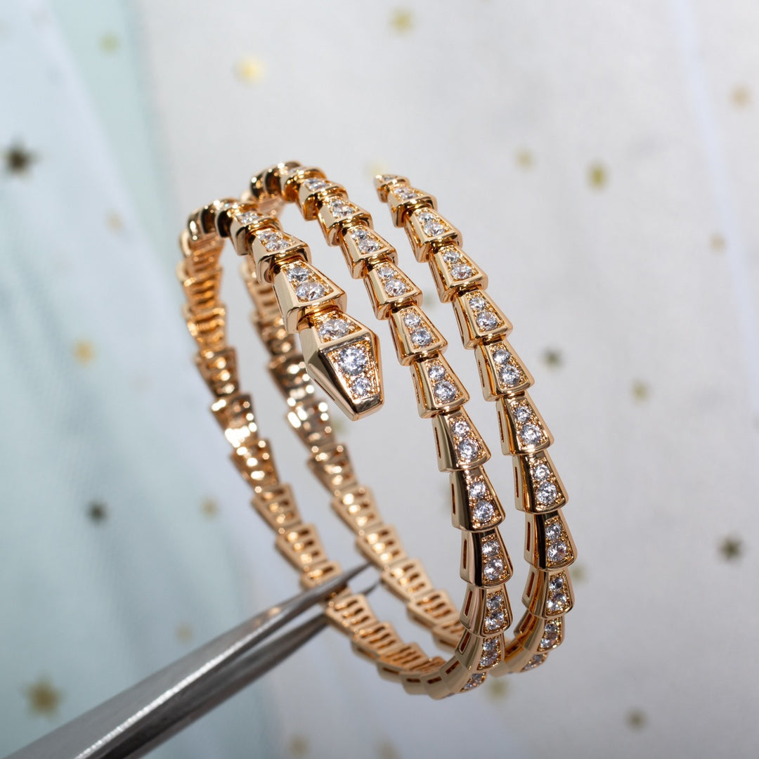 [Kaelin Vow]SERPENTI BRACELET PINK GOLD DIAMOND DOUBLE ROW