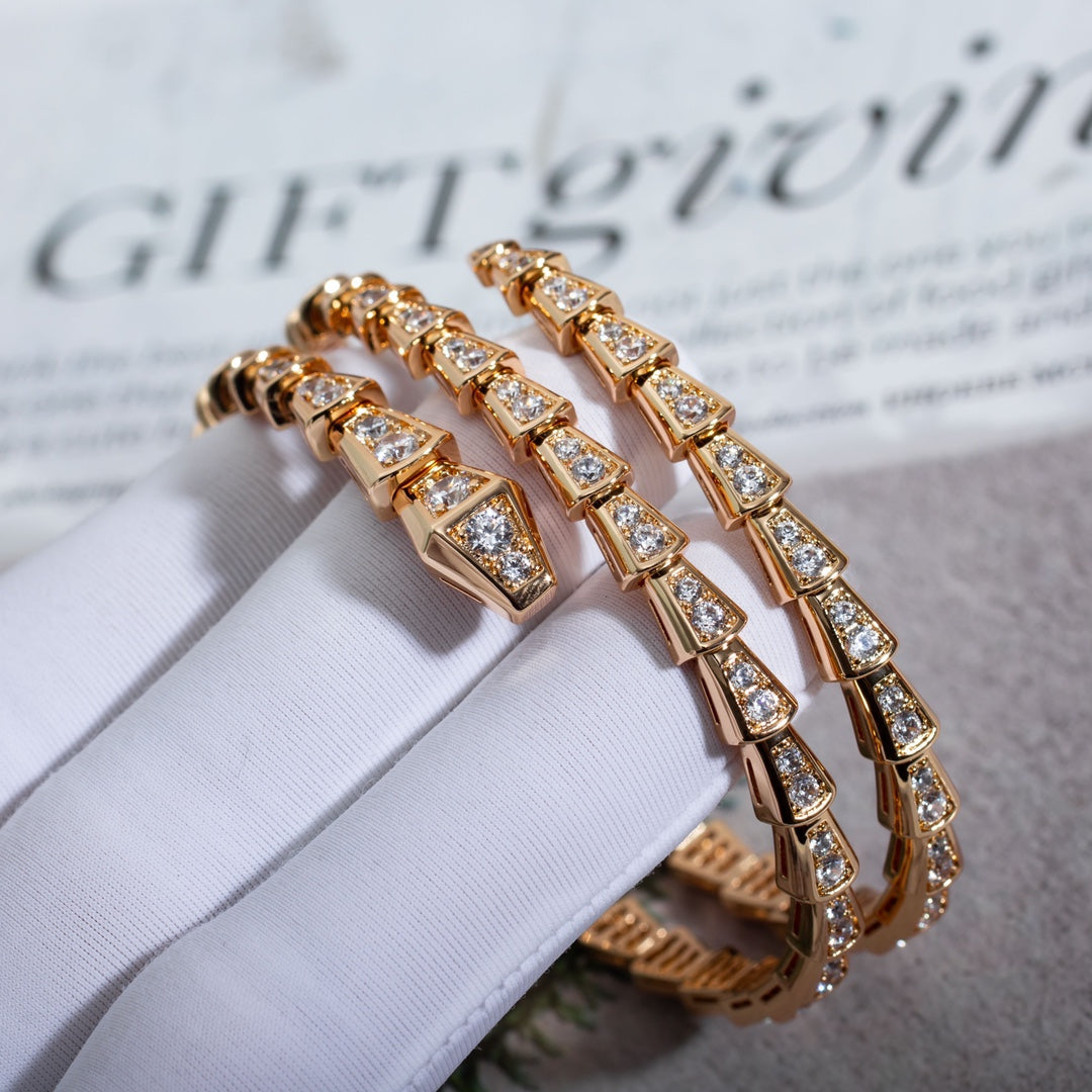 [Kaelin Vow]SERPENTI BRACELET PINK GOLD DIAMOND DOUBLE ROW