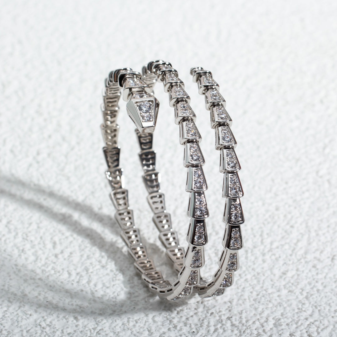 [Kaelin Vow]SERPENTI BRACELET SILVER DIAMOND DOUBLE ROW
