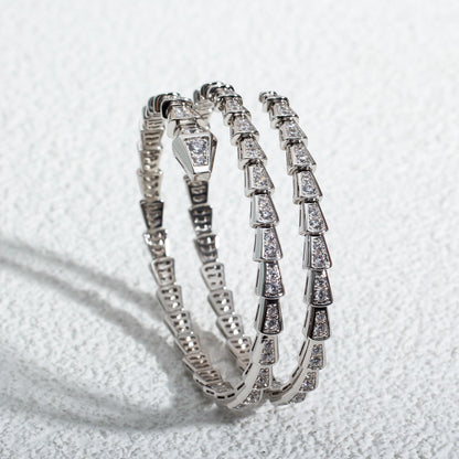[Kaelin Vow]SERPENTI BRACELET SILVER DIAMOND DOUBLE ROW