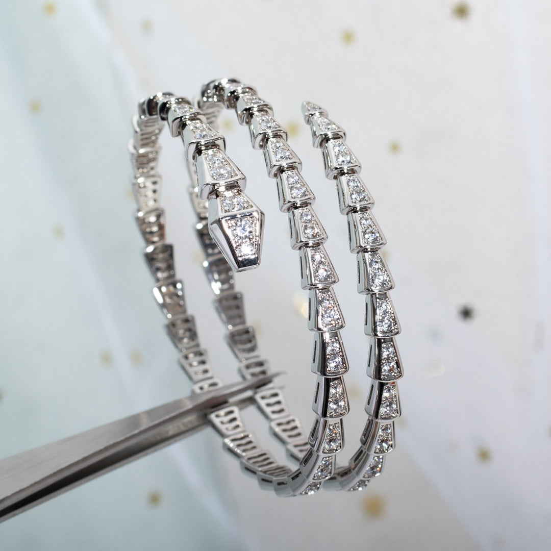 [Kaelin Vow]SERPENTI BRACELET SILVER DIAMOND DOUBLE ROW
