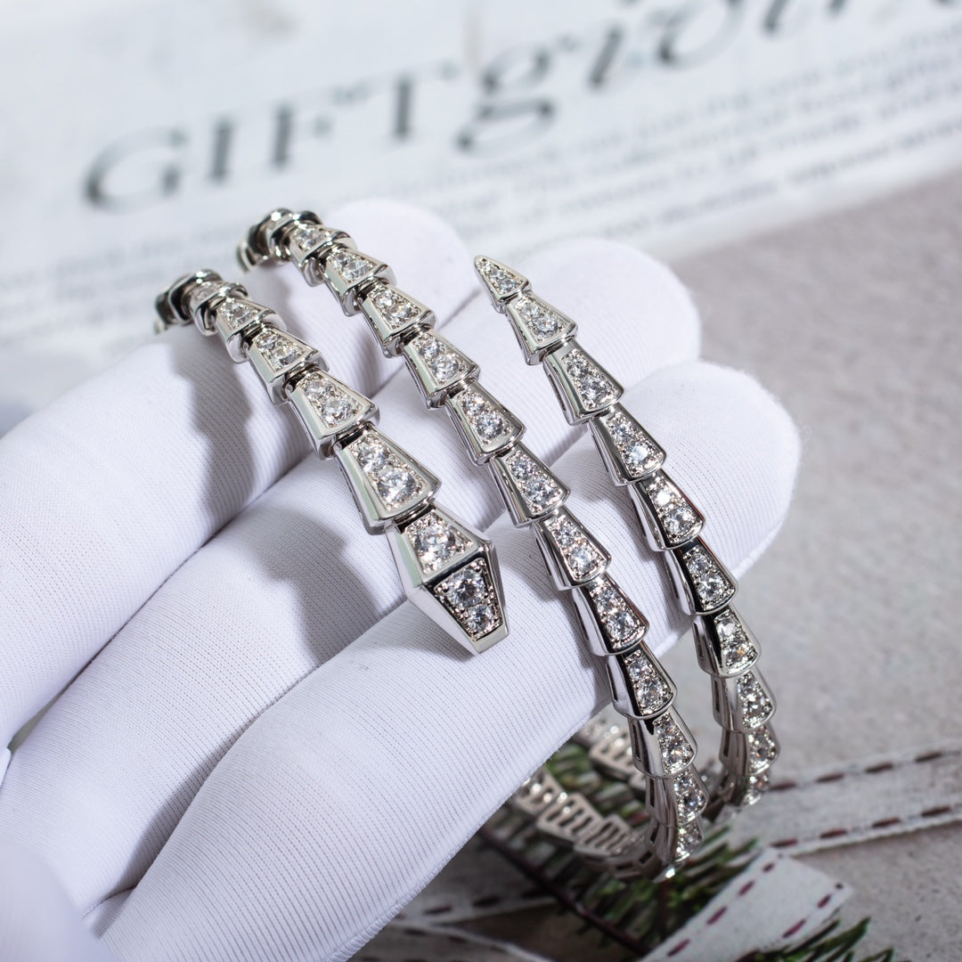 [Kaelin Vow]SERPENTI BRACELET SILVER DIAMOND DOUBLE ROW