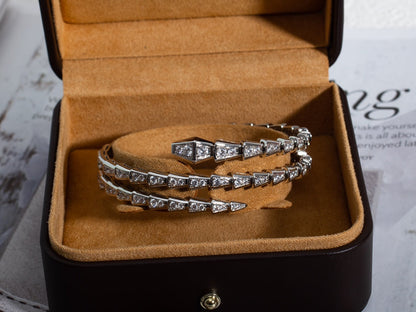 [Kaelin Vow]SERPENTI BRACELET SILVER DIAMOND DOUBLE ROW