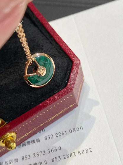 [Kaelin Vow]AMULETTE ROSE GOLD MALACHITE NECKLACE