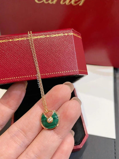 [Kaelin Vow]AMULETTE ROSE GOLD MALACHITE NECKLACE