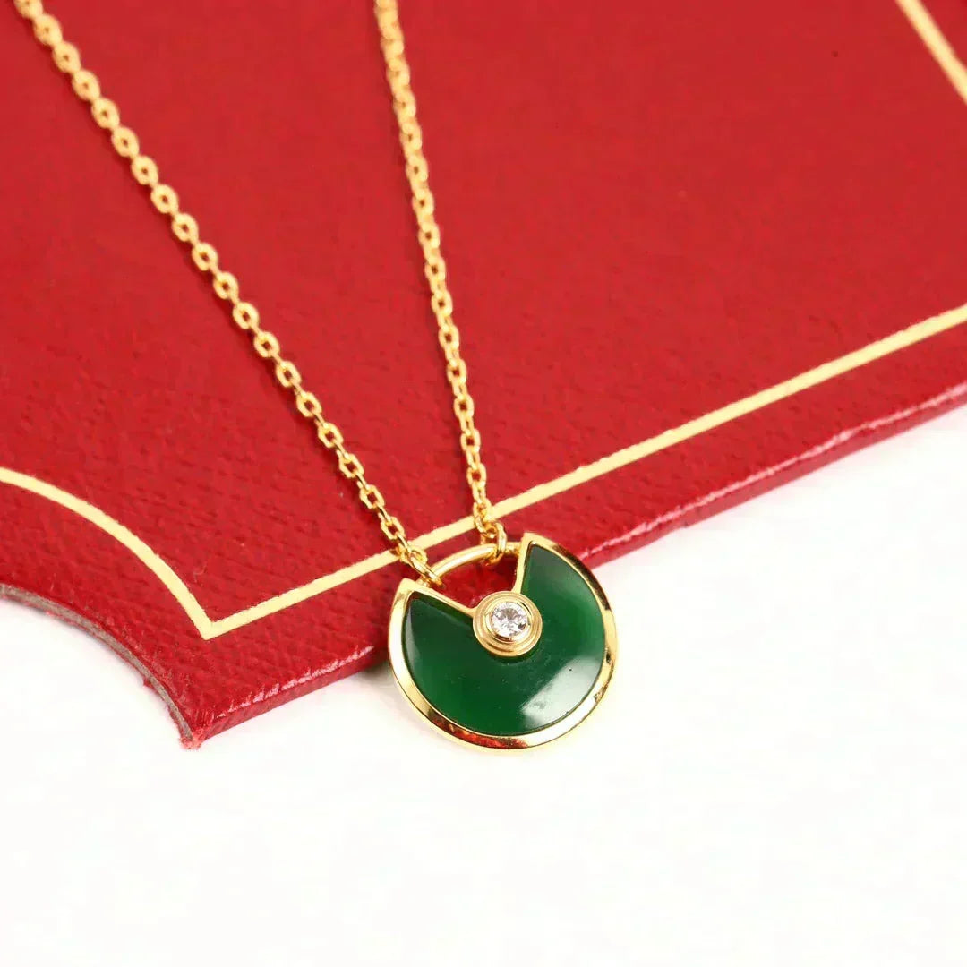[Kaelin Vow]AMULETTE GOLD MALACHITE NECKLACE