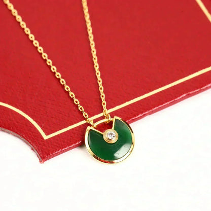 [Kaelin Vow]AMULETTE GOLD MALACHITE NECKLACE