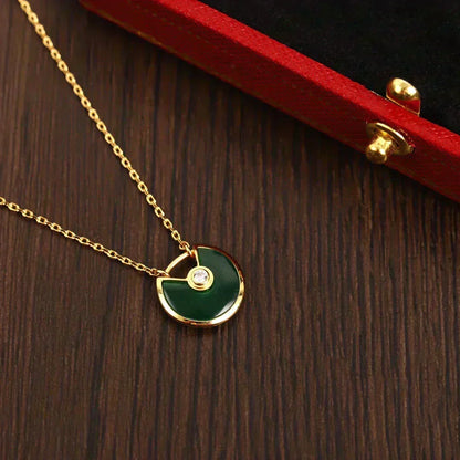 [Kaelin Vow]AMULETTE GOLD MALACHITE NECKLACE