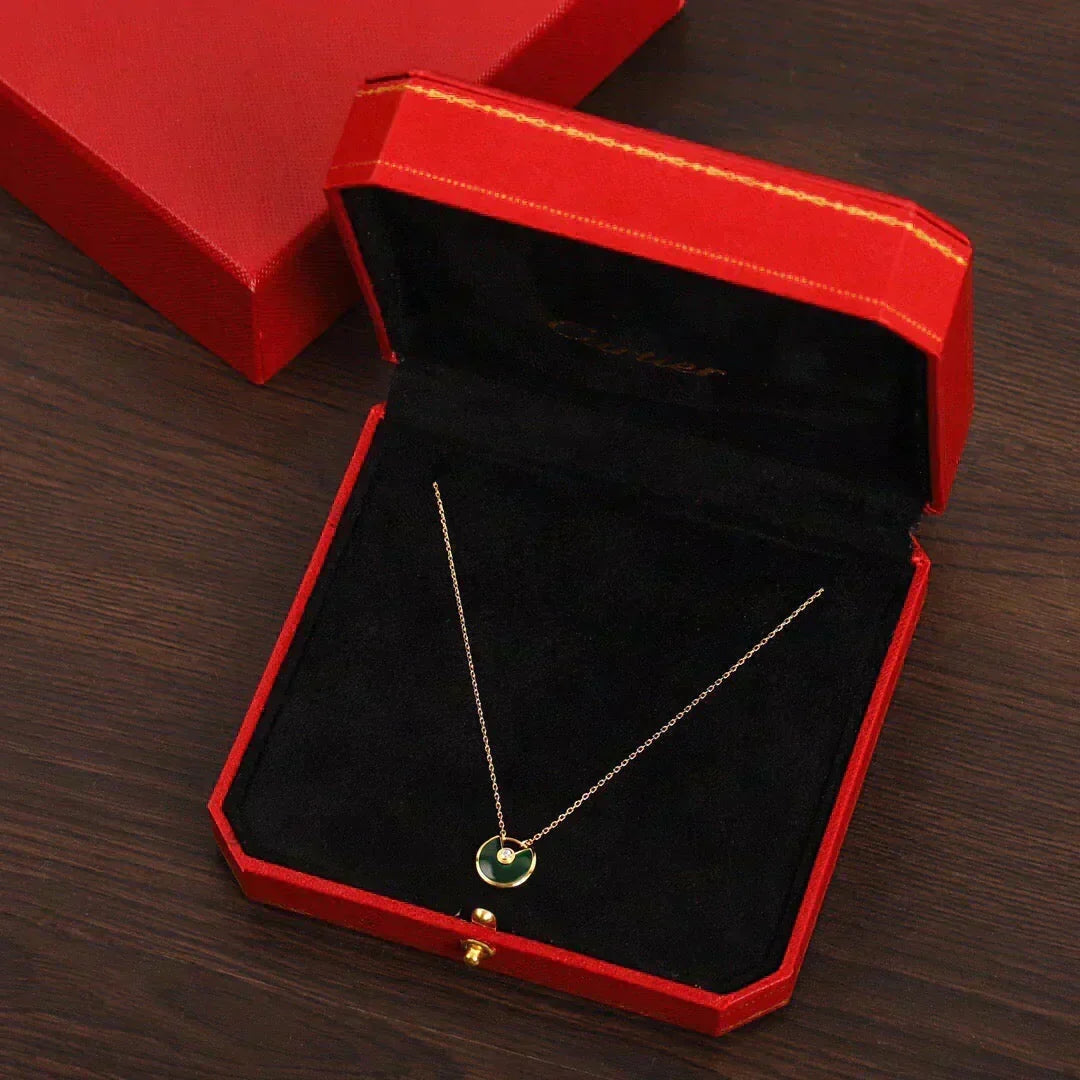 [Kaelin Vow]AMULETTE GOLD MALACHITE NECKLACE