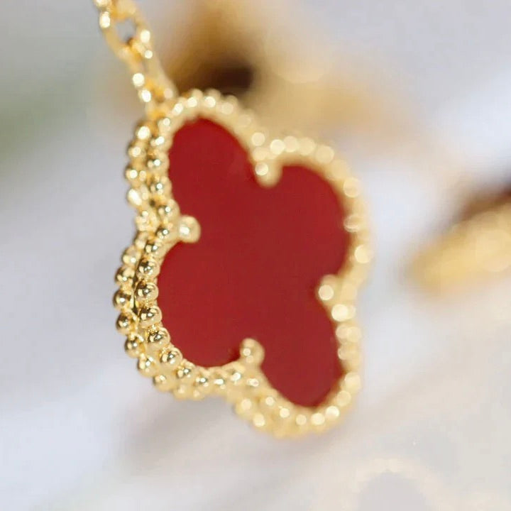 [Kaelin Vow]CLOVER  2 MOTIF  TIGER EYE CARNELIAN EARRINGS