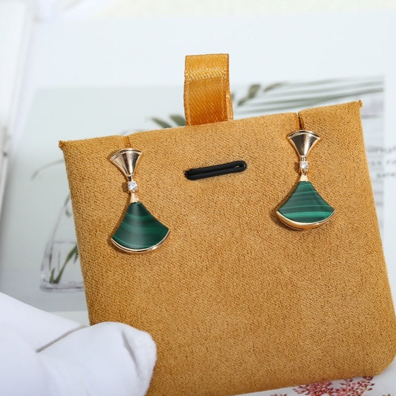 [Kaelin Vow]DREAM MALACHITE PINK GOLD EARRINGS
