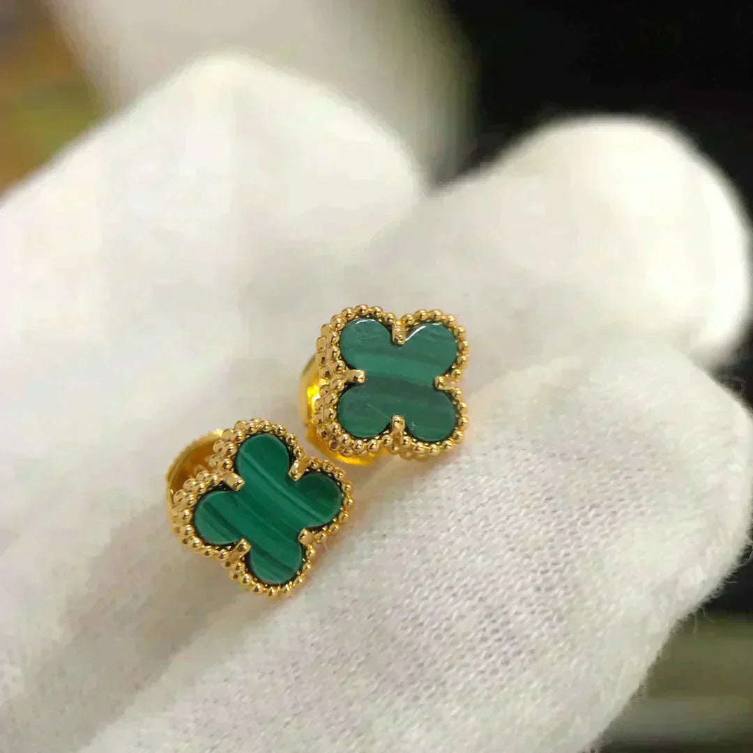[Kaelin Vow]CLOVER MINI 9.5MM MALACHITE  EARRINGS