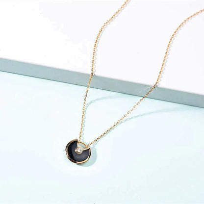 [Kaelin Vow]AMULETTE GOLD CARNELIAN ONYX NECKLACE