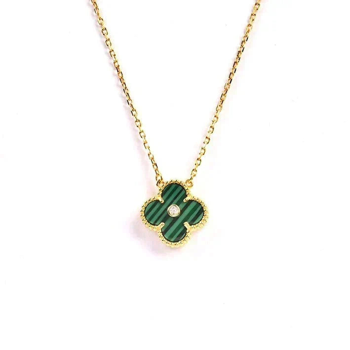 [Kaelin Vow]CLOVER 15MM DIAMOND TURQUOISE NECKLACE