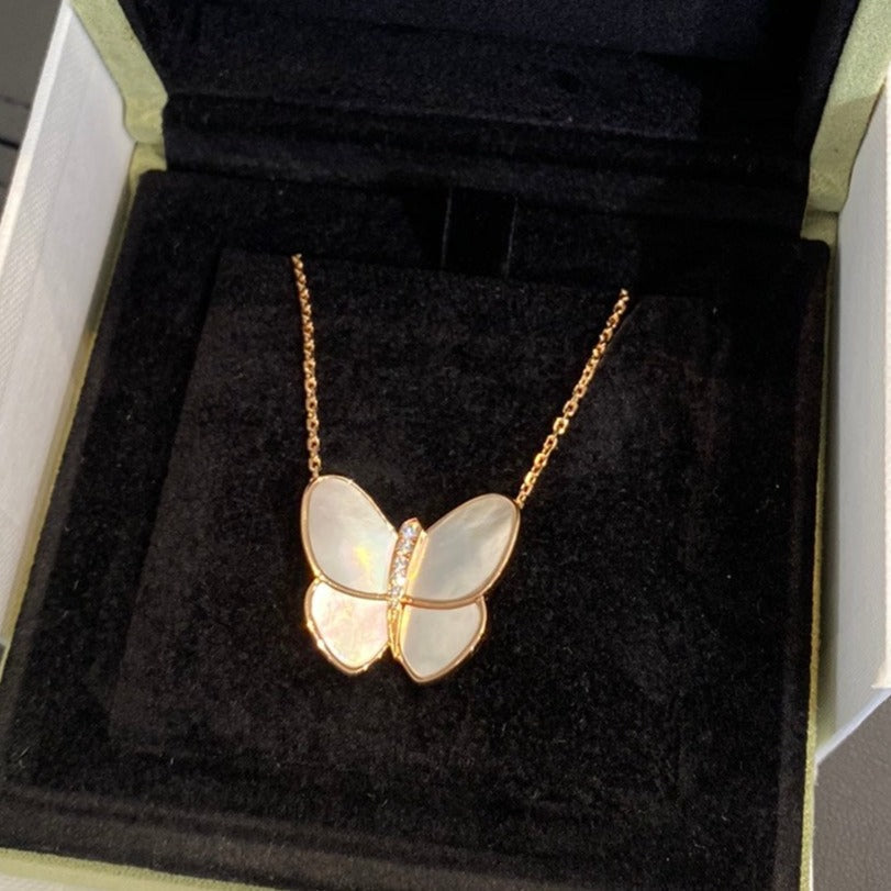 [Kaelin Vow]BUTTERFLY GOLD MOP DIAMOND NECKLACE