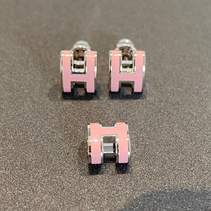 [Kaelin Vow]MINI POP H SILVER EARRINGS PINK