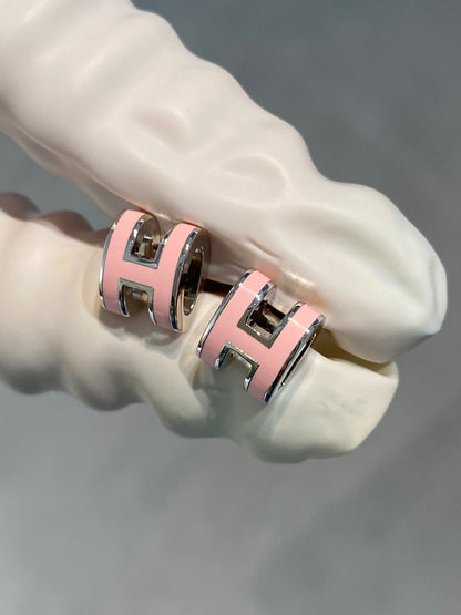 [Kaelin Vow]MINI POP H SILVER EARRINGS PINK