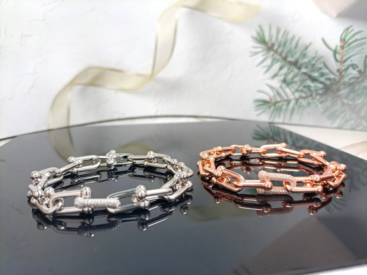 [Kaelin Vow]HARDWEAR-ARMBAND ROSÉGOLD UND SILBER DIAMANT