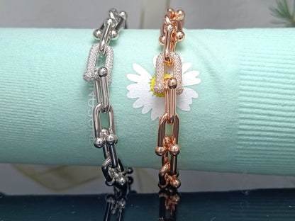 [Kaelin Vow]HARDWEAR-ARMBAND ROSÉGOLD UND SILBER DIAMANT