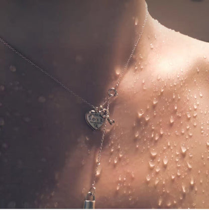 [Kaelin Vow]KEY AND HEART SILVER NECKLACE
