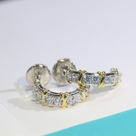 [Kaelin Vow]TWENTY STONE HOOP GOLD EARRINGS