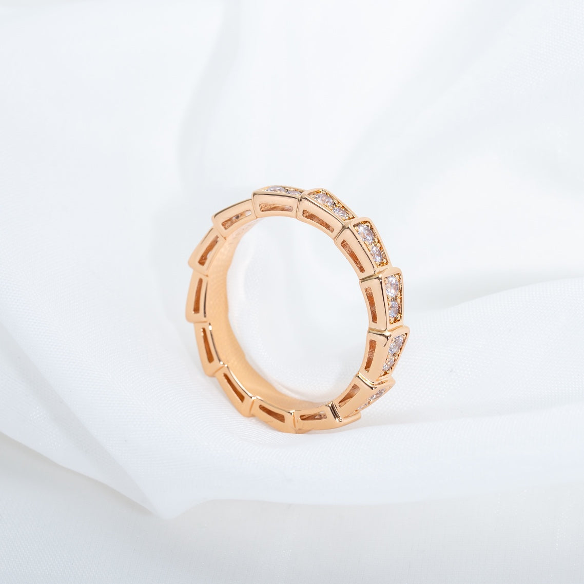 [Kaelin Vow]SERPENTI RING PINK GOLD DIAMOND PAVED 3MM