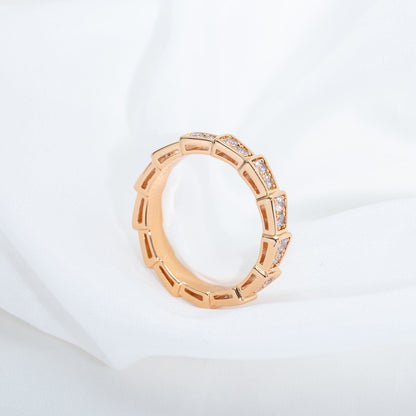 [Kaelin Vow]SERPENTI RING PINK GOLD DIAMOND PAVED 3MM
