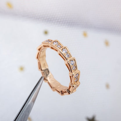 [Kaelin Vow]SERPENTI RING PINK GOLD DIAMOND PAVED 3MM