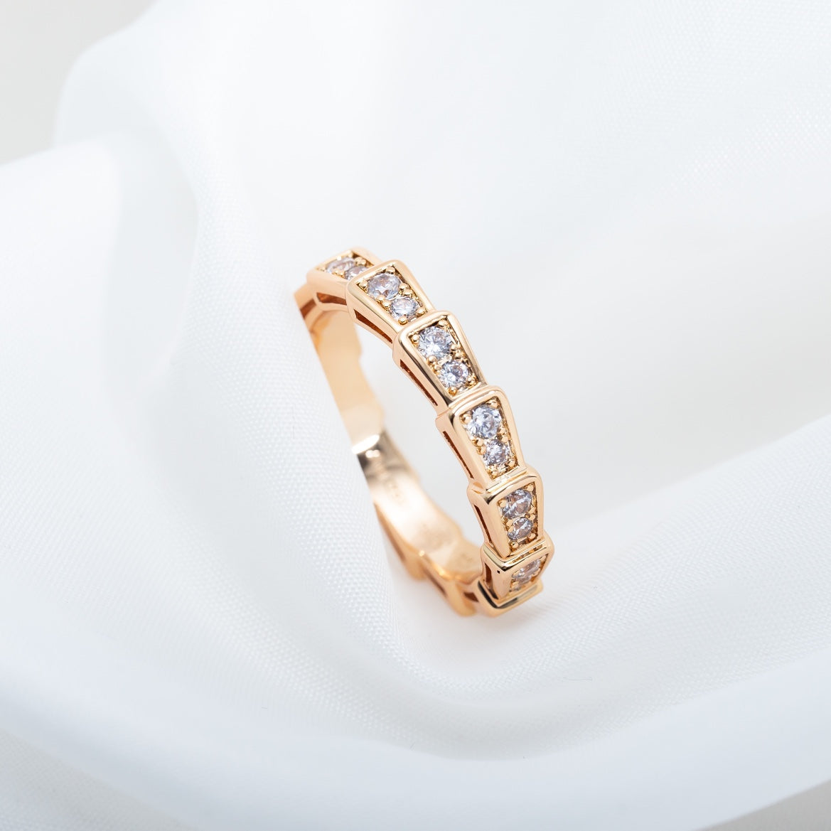 [Kaelin Vow]SERPENTI RING PINK GOLD DIAMOND PAVED 3MM