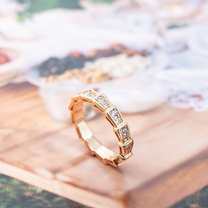 [Kaelin Vow]SERPENTI RING PINK GOLD DIAMOND PAVED 3MM