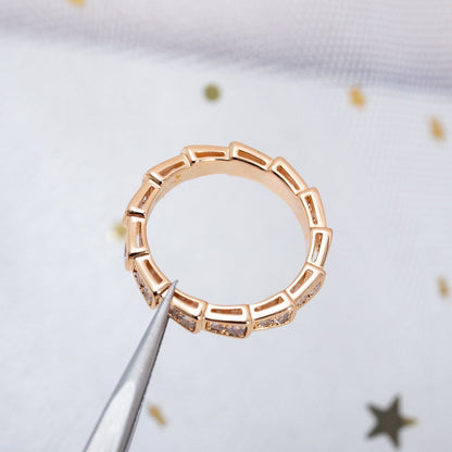 [Kaelin Vow]SERPENTI RING PINK GOLD DIAMOND PAVED 3MM