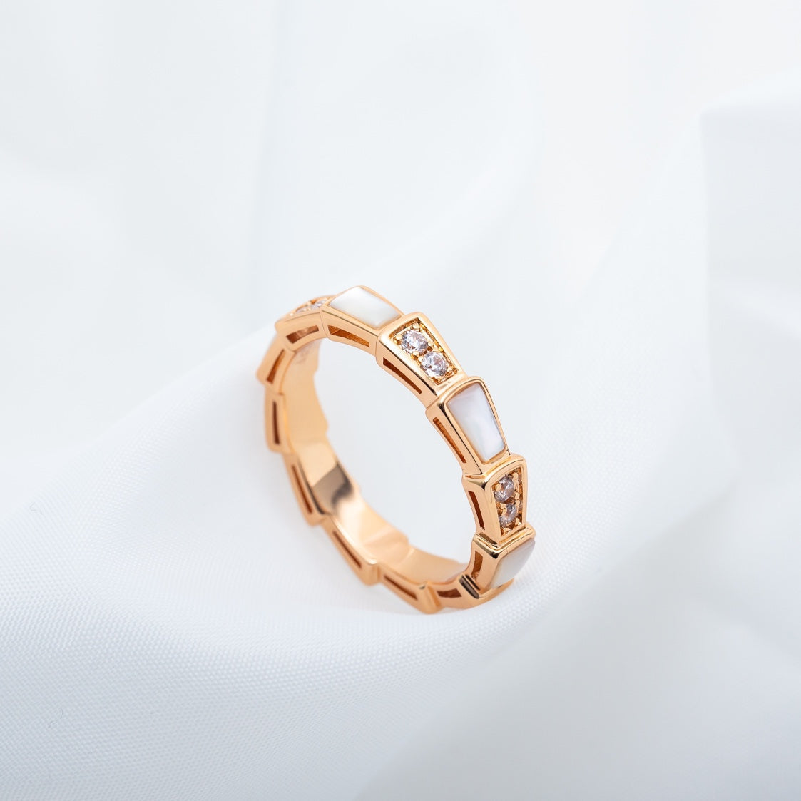 [Kaelin Vow]SERPENTI RING PINK GOLD DIAMOND MOP 3MM