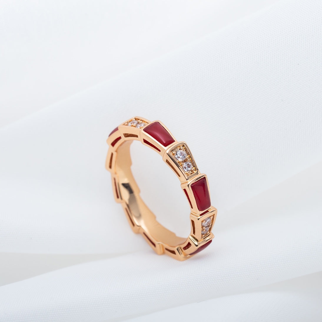 [Kaelin Vow]SERPENTI RING PINK GOLD CARNELIAN DIAMOND 3MM
