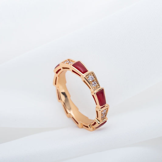 [Kaelin Vow]SERPENTI RING PINK GOLD CARNELIAN DIAMOND 3MM