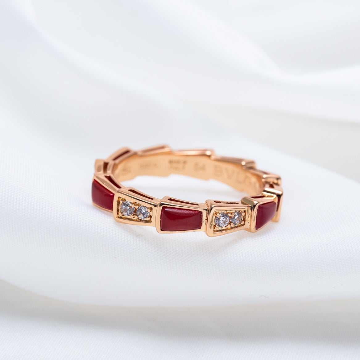 [Kaelin Vow]SERPENTI RING PINK GOLD CARNELIAN DIAMOND 3MM