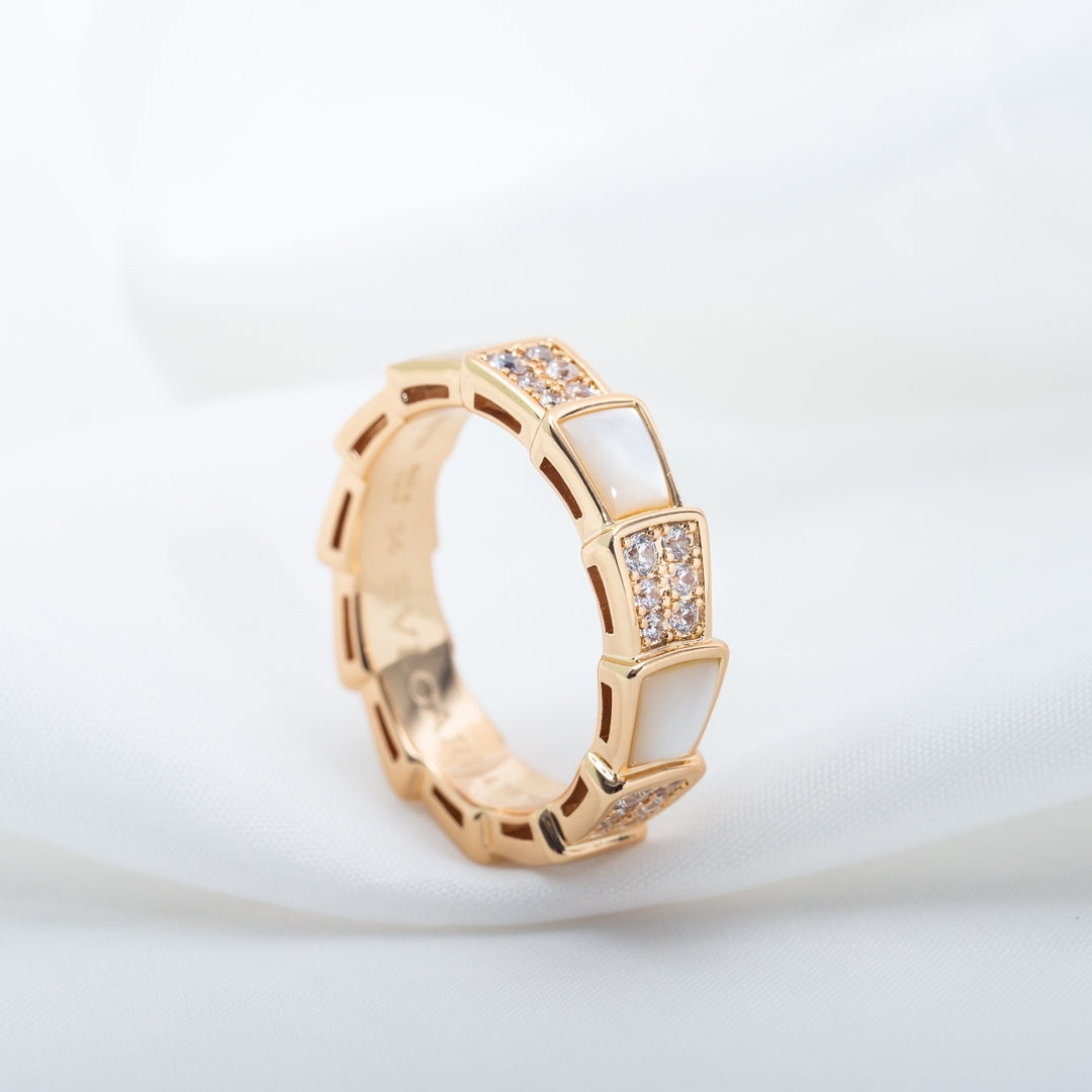 [Kaelin Vow]SERPENTI RING PINK GOLD MOP DIAMOND PAVED 4MM
