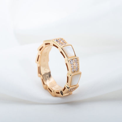 [Kaelin Vow]SERPENTI RING PINK GOLD MOP DIAMOND PAVED 4MM