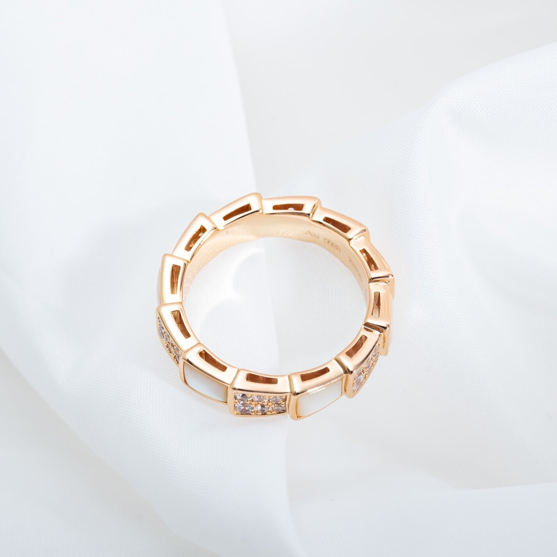[Kaelin Vow]SERPENTI RING PINK GOLD MOP DIAMOND PAVED 4MM