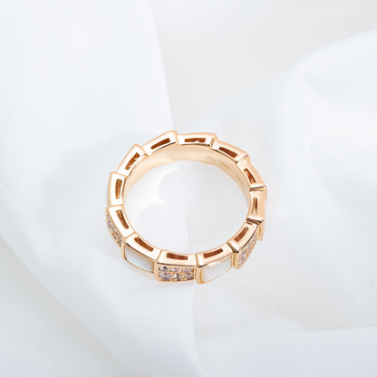 [Kaelin Vow]SERPENTI RING PINK GOLD MOP DIAMOND PAVED 4MM