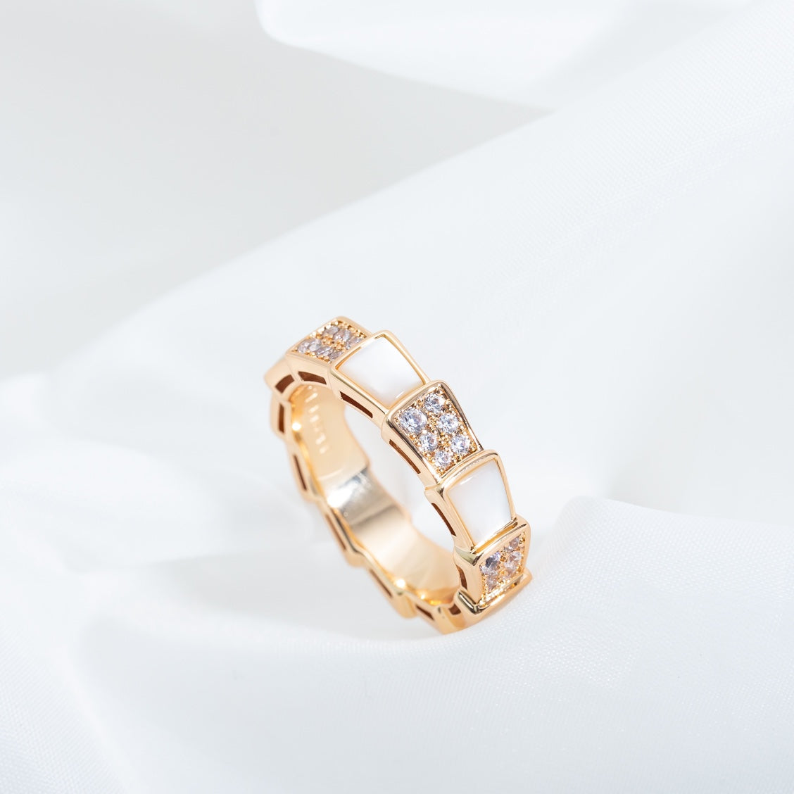 [Kaelin Vow]SERPENTI RING PINK GOLD MOP DIAMOND PAVED 4MM