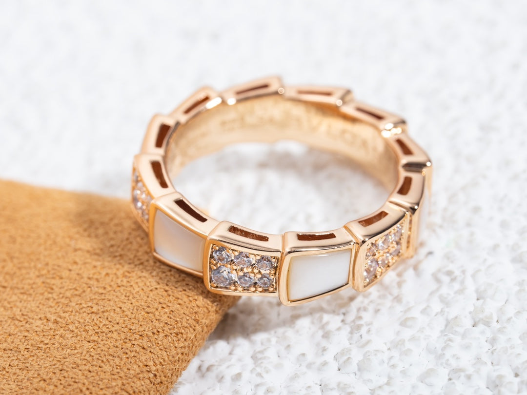 [Kaelin Vow]SERPENTI RING PINK GOLD MOP DIAMOND PAVED 4MM