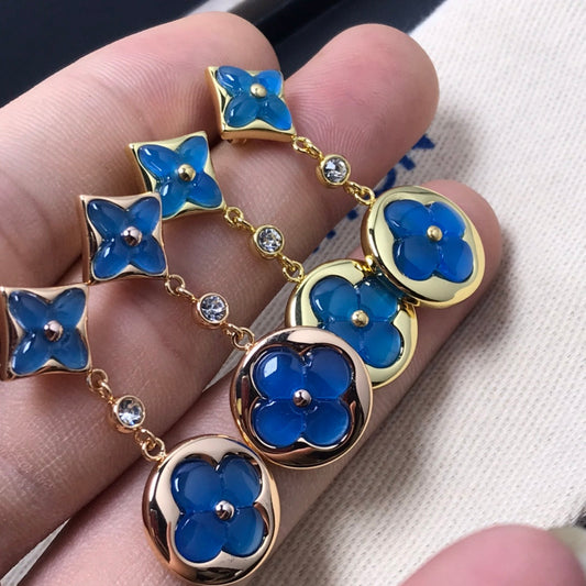 [Kaelin Vow]STAR AND SUN AGATE DIAMOND EARRINGS