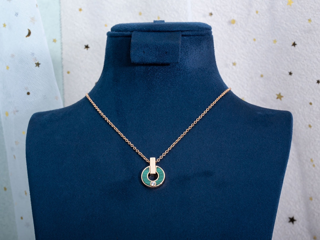 [Kaelin Vow]GARI NECKLACE PINK GOLD MALACHITE
