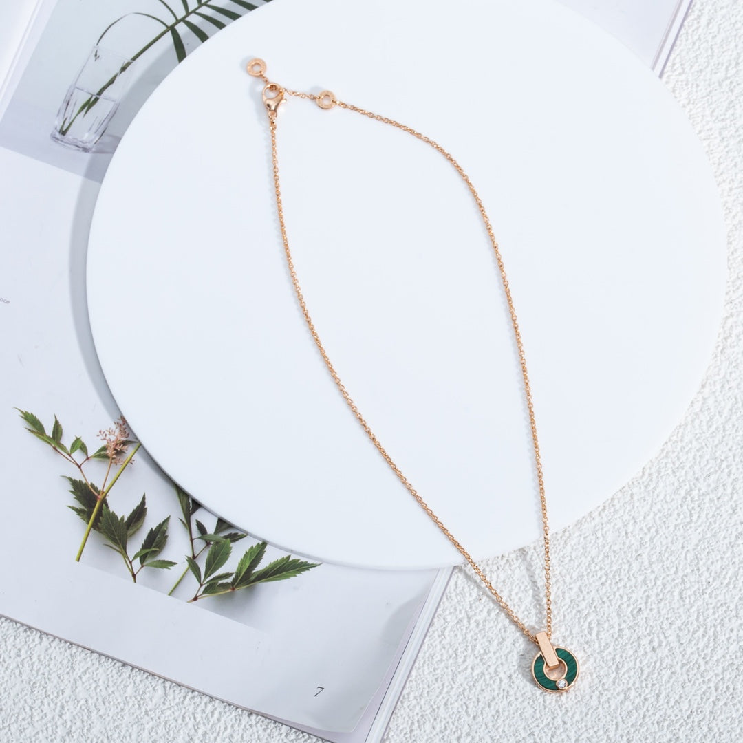 [Kaelin Vow]GARI NECKLACE PINK GOLD MALACHITE