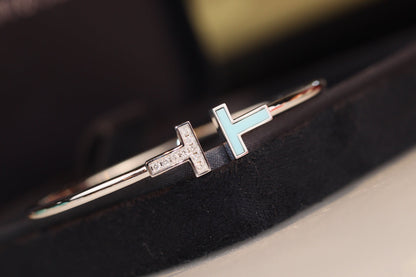 [Kaelin Vow]T BRACELET 1.8MM TURQUOISE DIAMOND SILVER