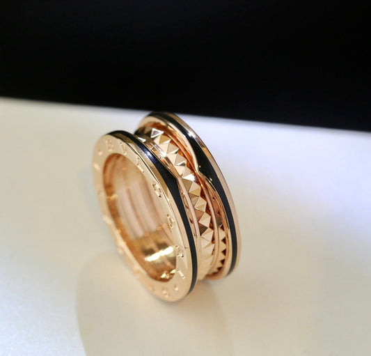 [Kaelin Vow]ZERO 1 PINK GOLD BLACK CERAMIC RING